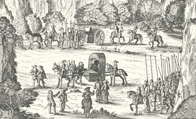 1552年、オーストリア、リンツでの神聖ローマ皇帝チャールズ5世の手による捕虜からの、ザクセンの選挙人ジョンフレデリック1世の解放 作： German School
